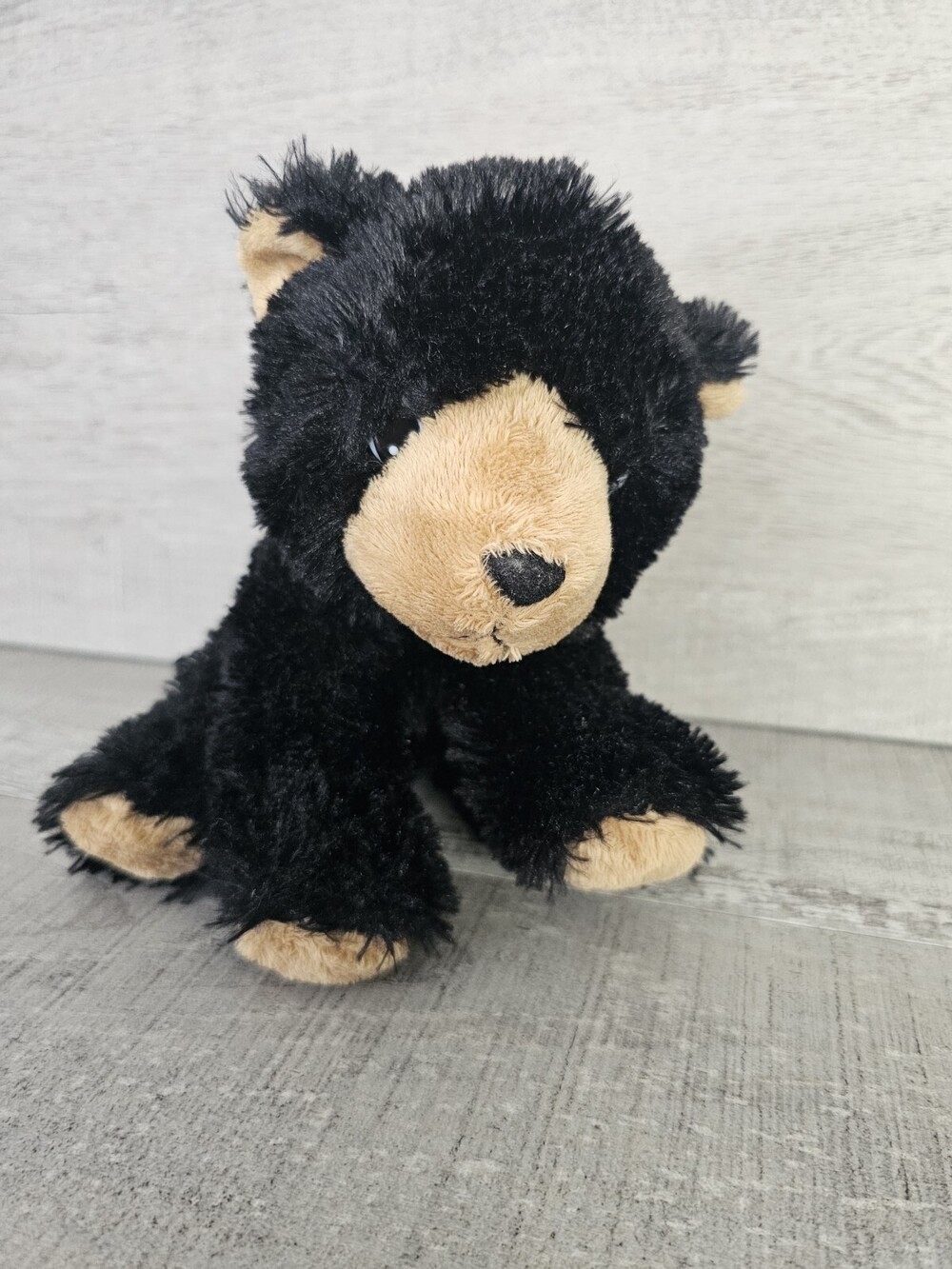 Creature Comforts Stuffed Teddy Black Bear Plush Fluffy Floppy Hand Made